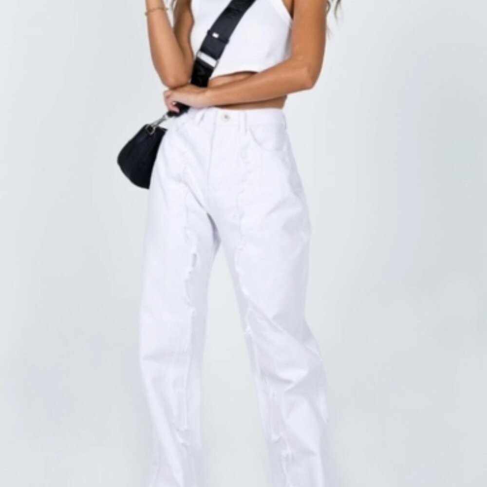 Princess Polly Nicole White Jeans